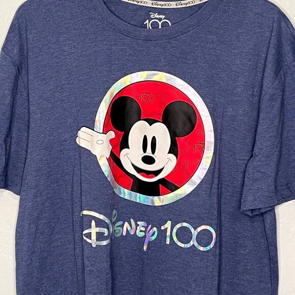 Disney 100th Anniversary Graphic Short Sleeve Blue Unisex T-Shirt XL NWOT - Picture 3 of 7